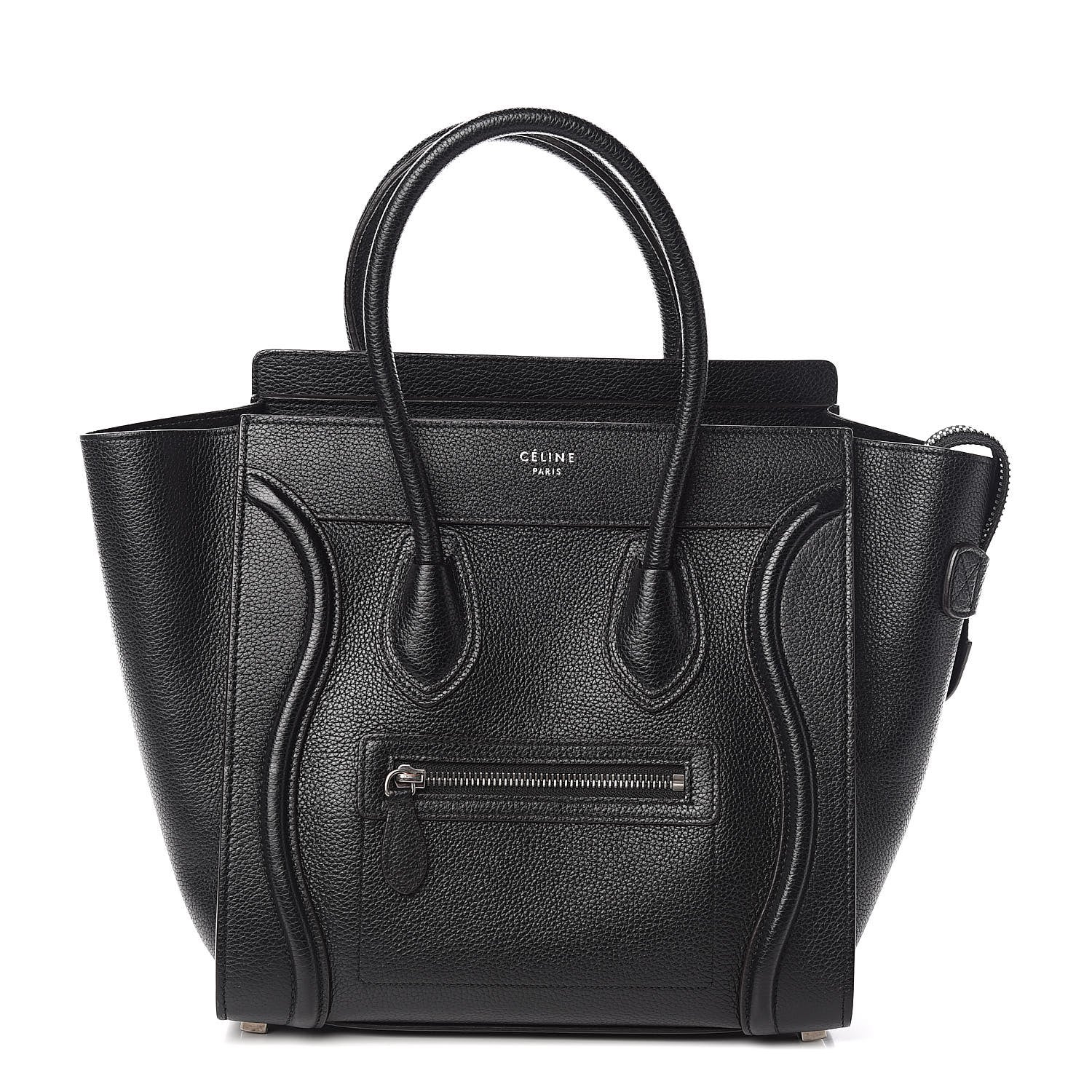 Celine Drummed Calfskin Micro Luggage Black 1 of 12