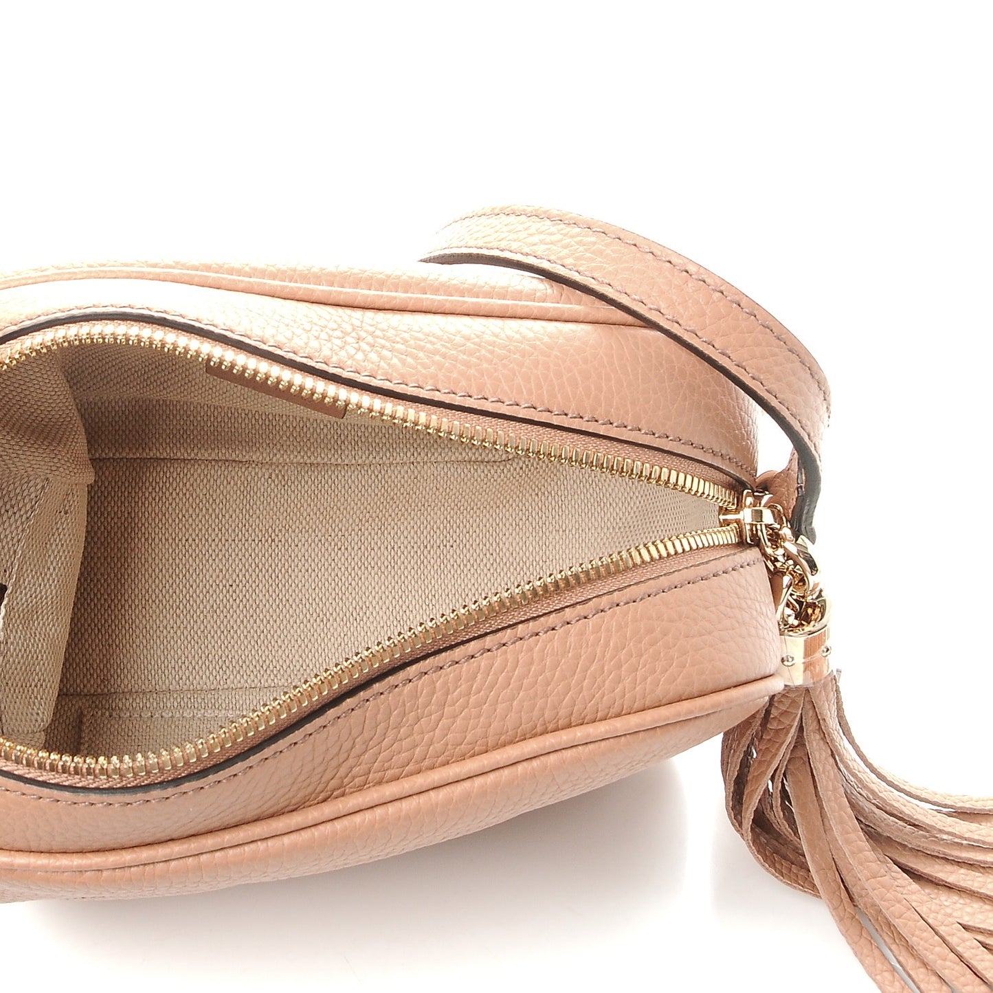 Pebbled Calfskin Small Soho Disco Bag Camelia