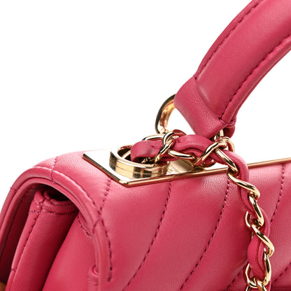 Chanel Lambskin Chevron Quilted Small Trendy CC Dual Handle Flap Bag Pink 12 of 12