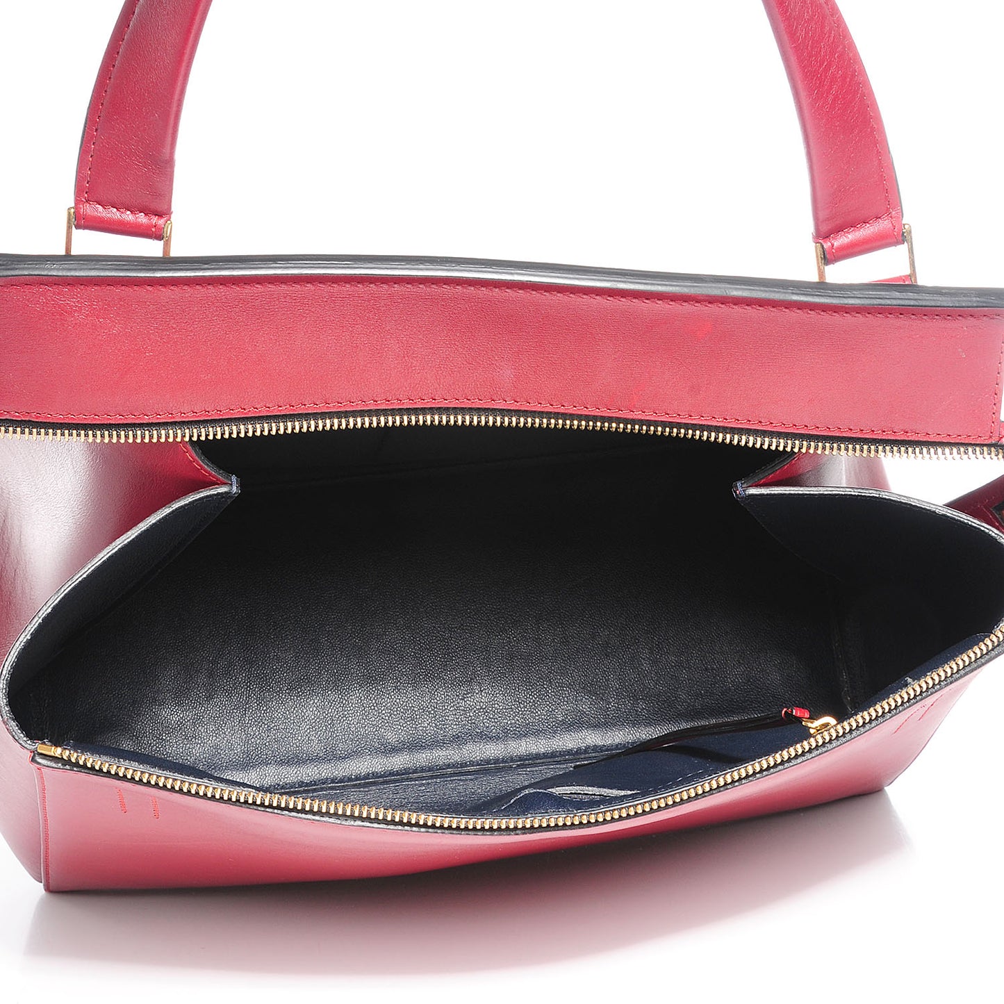 Palmelato Calfskin Medium Edge Shoulder Bag Red