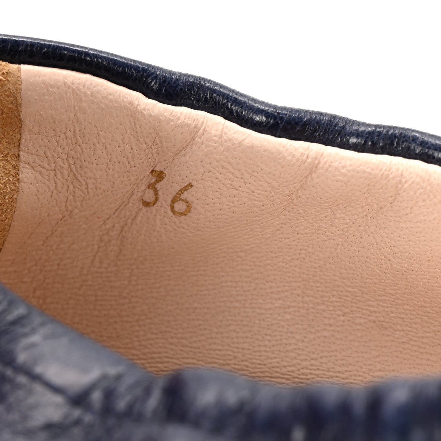 Vitello Shine Logo Ballet Flats 36 Denim