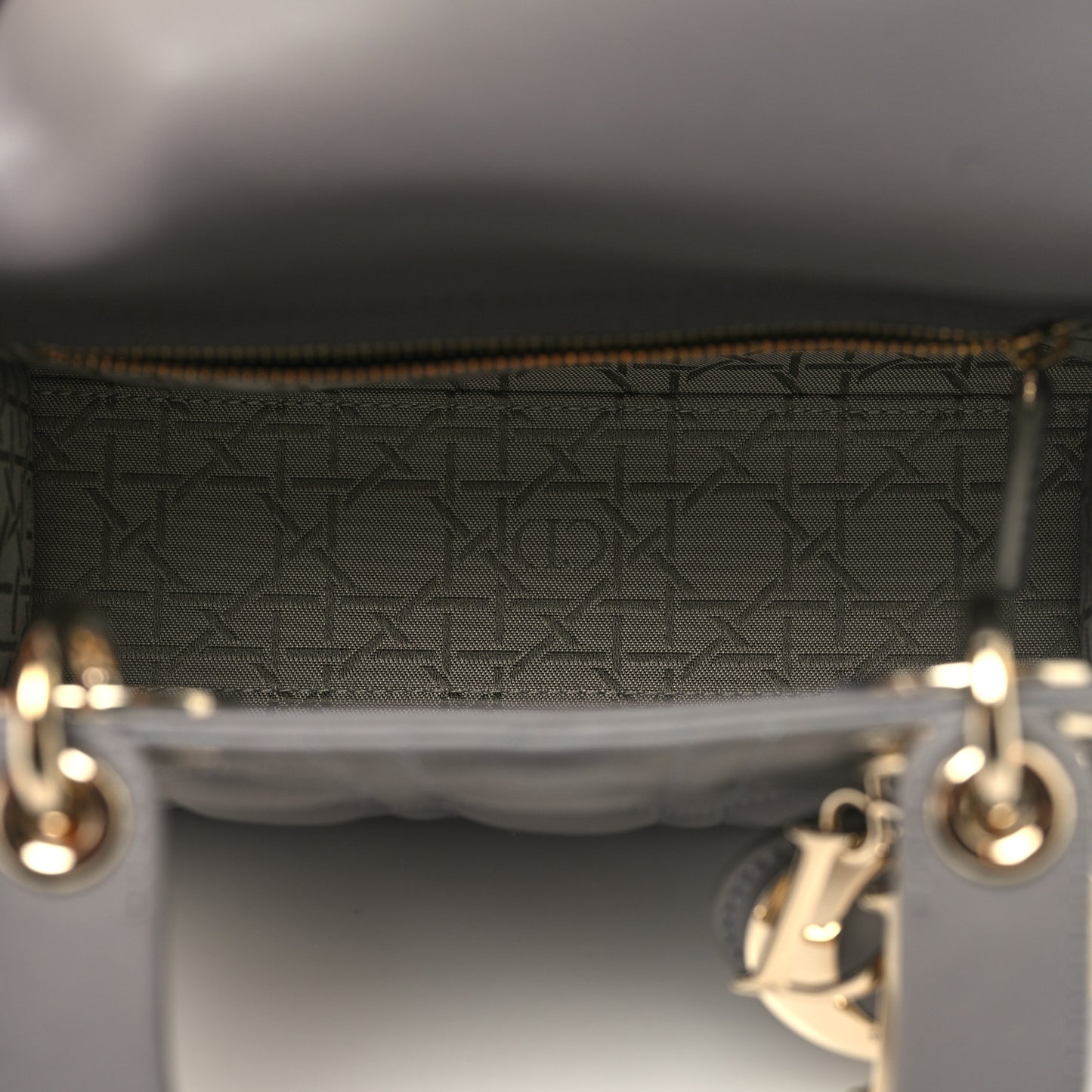 Lambskin Cannage Small My ABCDior Lady Dior Grey