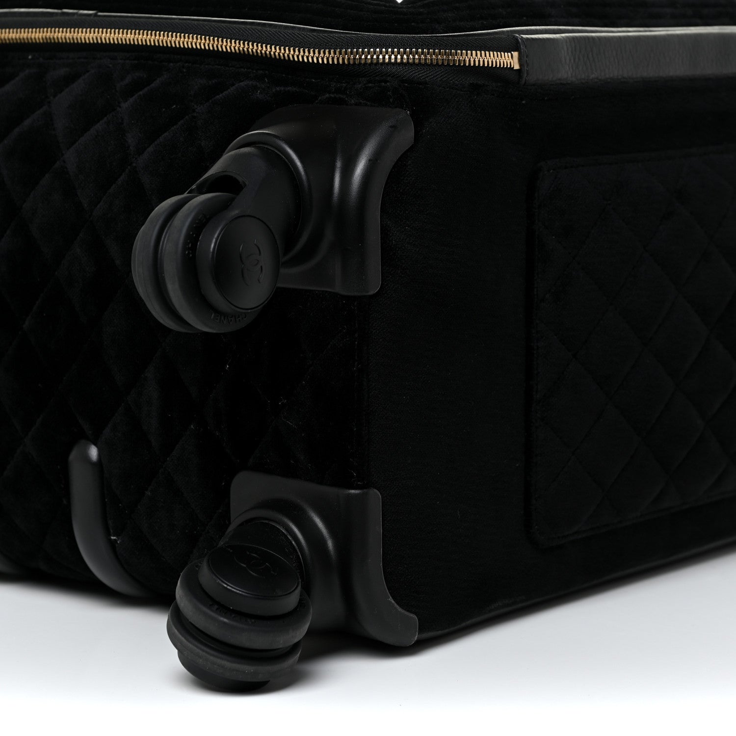 Chanel Suede Quilted Coco Case Trolley Black 11 of 19