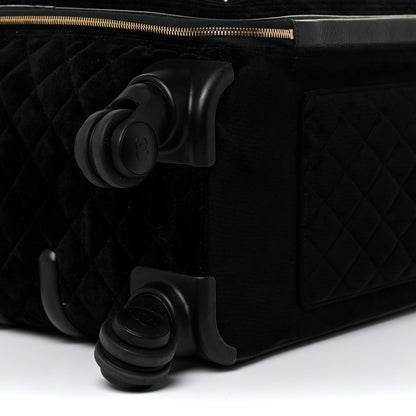 Chanel Suede Quilted Coco Case Trolley Black 11 of 19