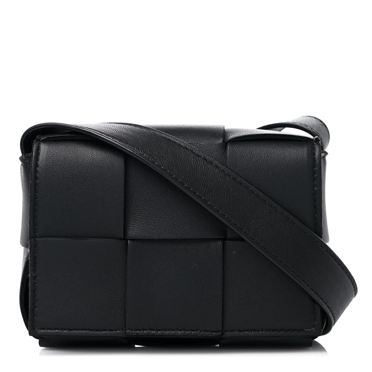 Lambskin Maxi Intreccio Candy Cassette Crossbody Bag Black