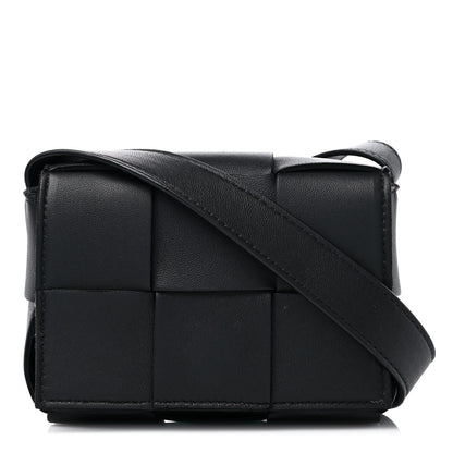 Bottega Veneta Lambskin Maxi Intreccio Candy Cassette Crossbody Bag Black 1 of 8