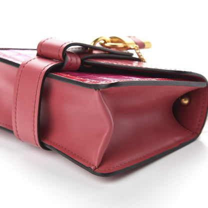 Chloe Calfskin Crocodile Embossed Mini Aby Chain Shoulder Bag Graphic Pink 8 of 11