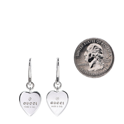 Gucci Sterling Silver Trademark Heart Drop Earrings 2 of 4