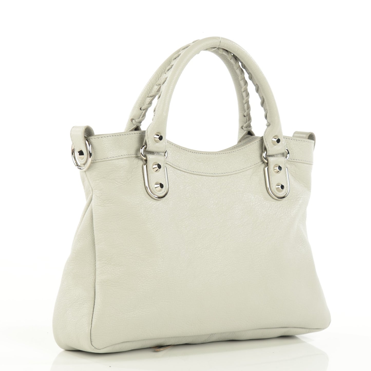 Chevre Silver Metallic Edge Hardware Town Gris Perle
