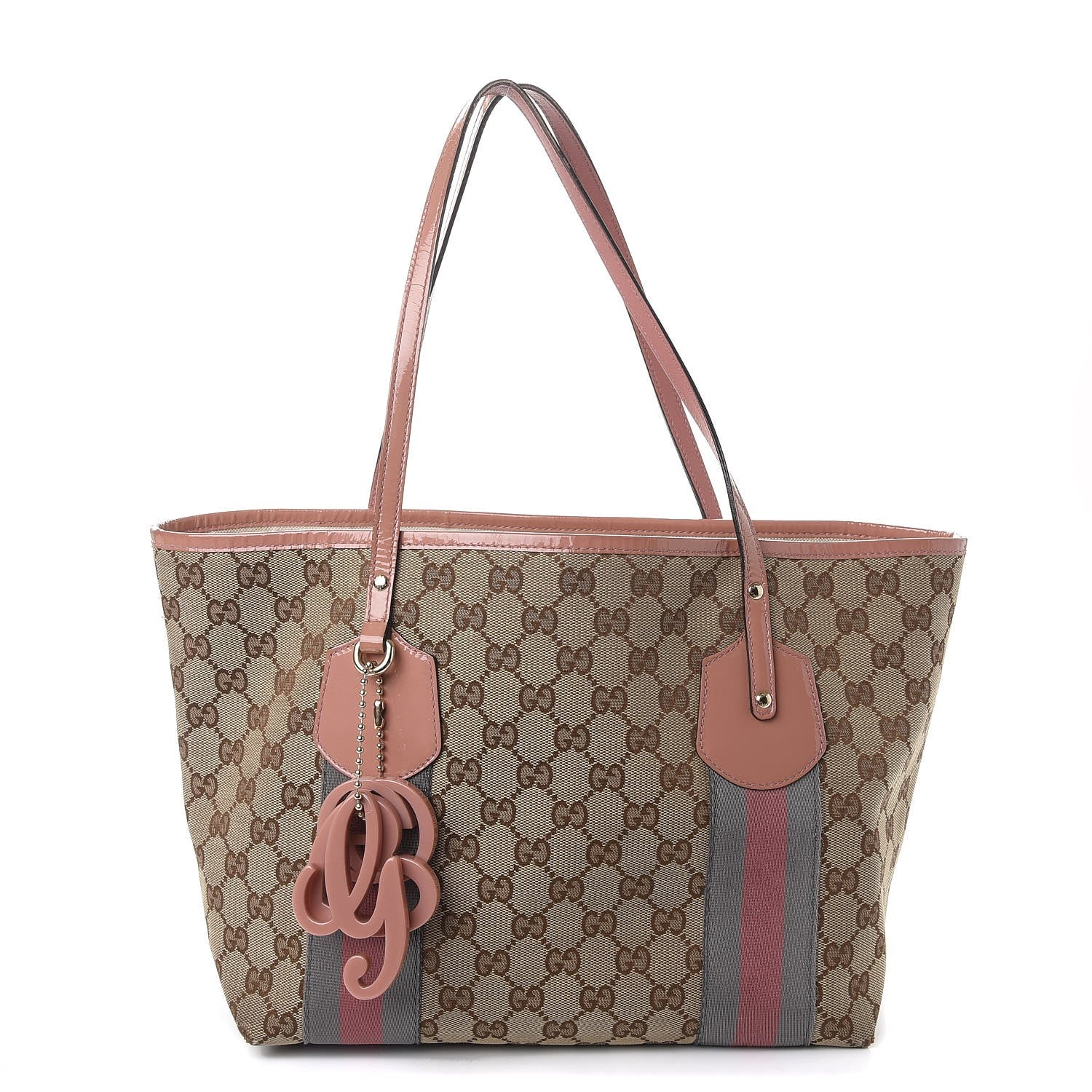 Gucci Monogram Patent Web Jolie Tote Bag Pink 1 of 11