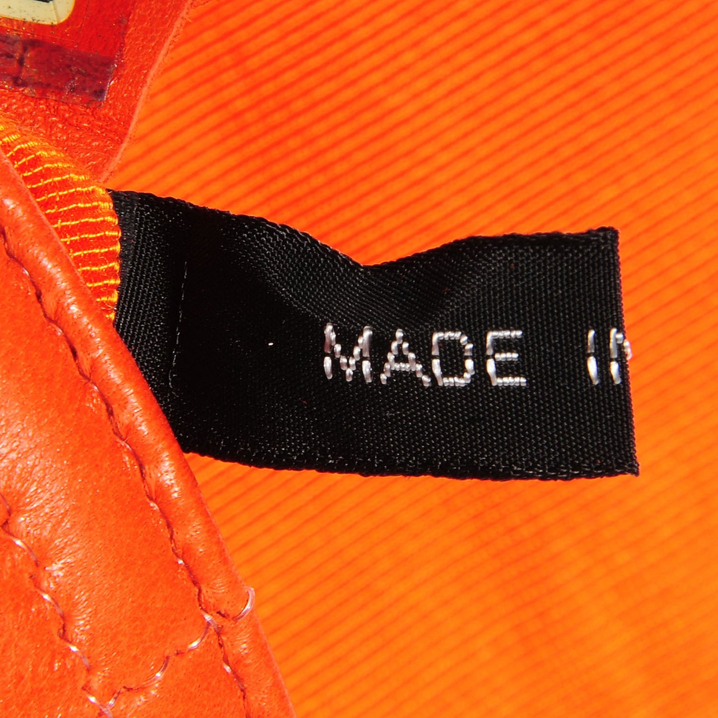 Lambskin Square Stitched Micro Flap Orange