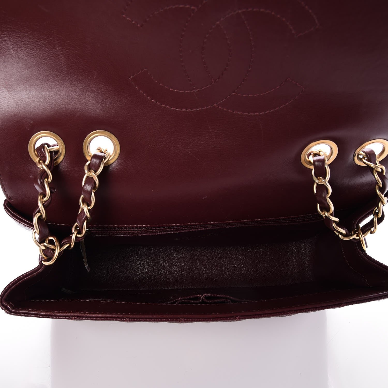 Chanel Caviar Quilted Medium CC Filigree Flap Burgundy 5 of 8
