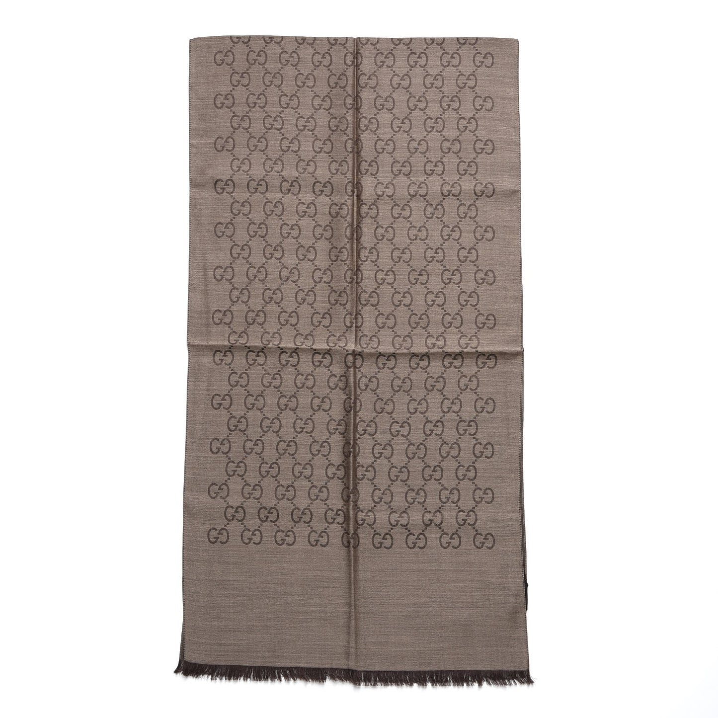 Wool Silk GG Monogram GGNat Scarf Rope Dark Brown