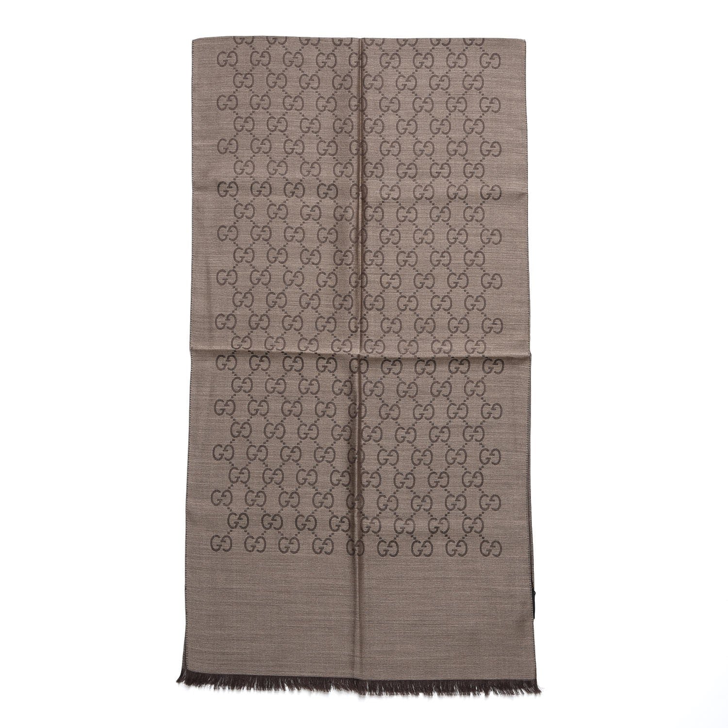 Gucci Wool Silk GG Monogram GGNat Scarf Rope Dark Brown 3 of 6