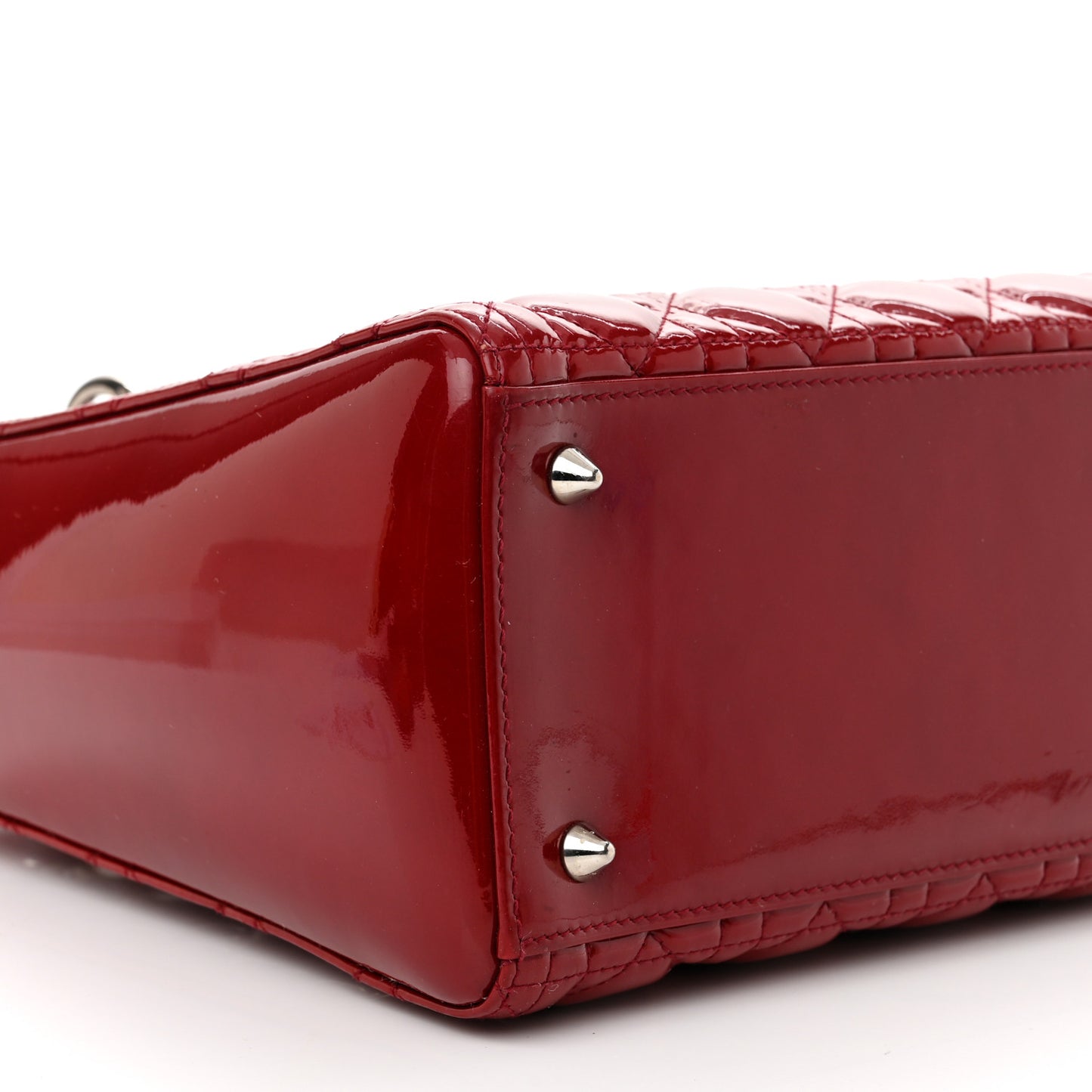 Patent Cannage Medium Lady Dior Red