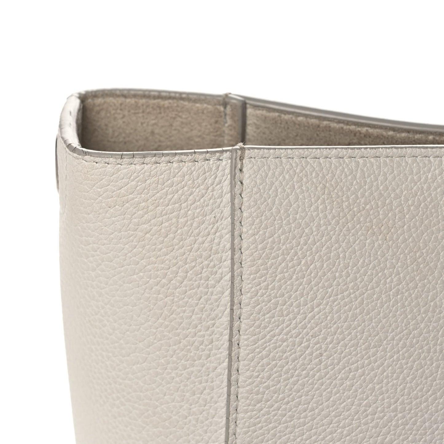 Soft Grained Calfskin Small Sangle Bucket Bag White