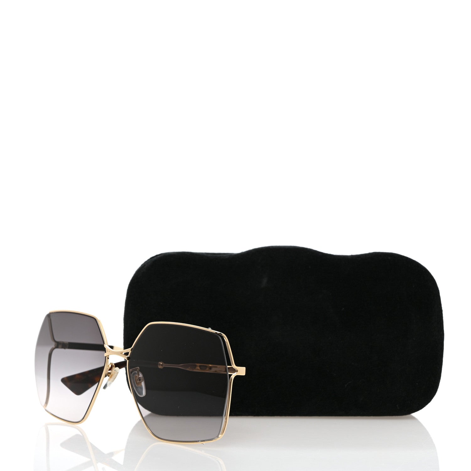 Gucci Metal Square Frame Sunglasses GG0817S Gold Grey 8 of 8