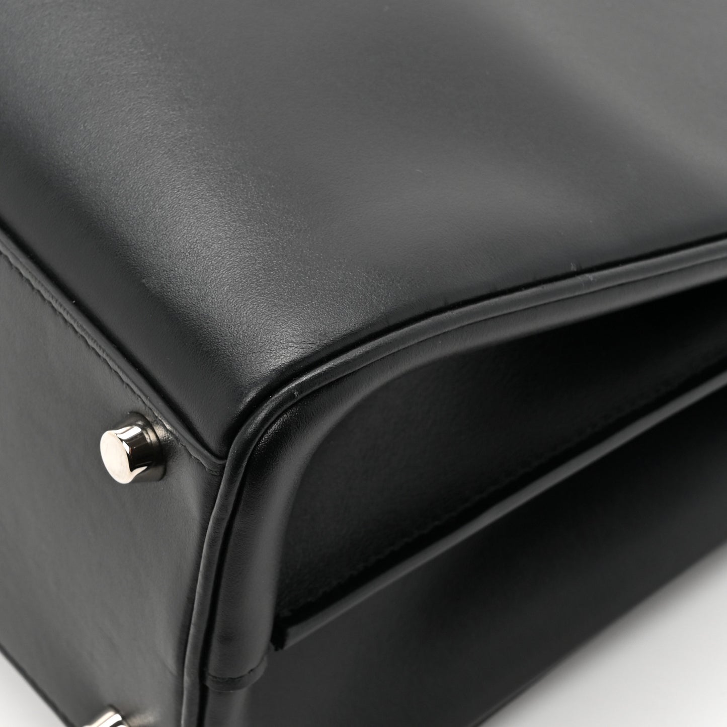 Smooth Calfskin Medium Zumi Top Handle Bag Black