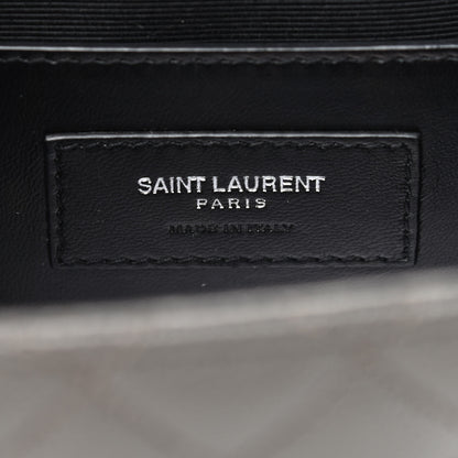 Saint Laurent Grain De Poudre Textured Mixed Matelasse Medium Triquilt Monogram Satchel Earth 7 of 10