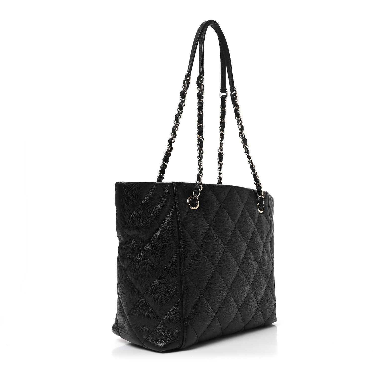 Chanel Caviar Quilted Small Shopping Tote Black 3 of 11