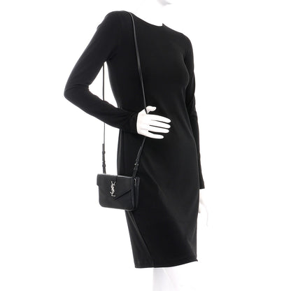 Saint Laurent Calfskin Monogram Tri Pocket Crossbody Bag Black 2 of 9