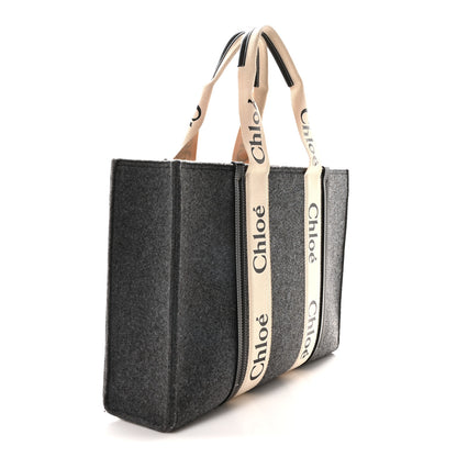 Chloe Felt Large Woody Ribbon Tote Cashmere Grey 3 of 10