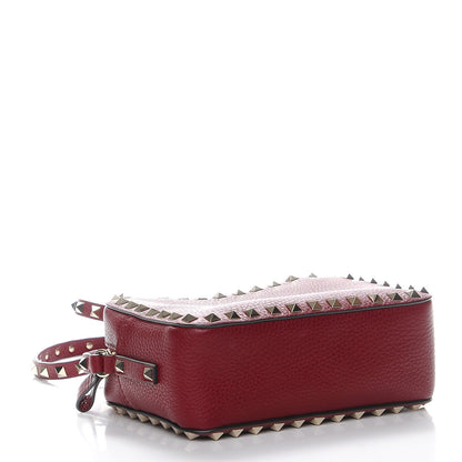Valentino Garavani Pebbled Calfskin Rockstud Camera Crossbody Bag Rubino 4 of 6