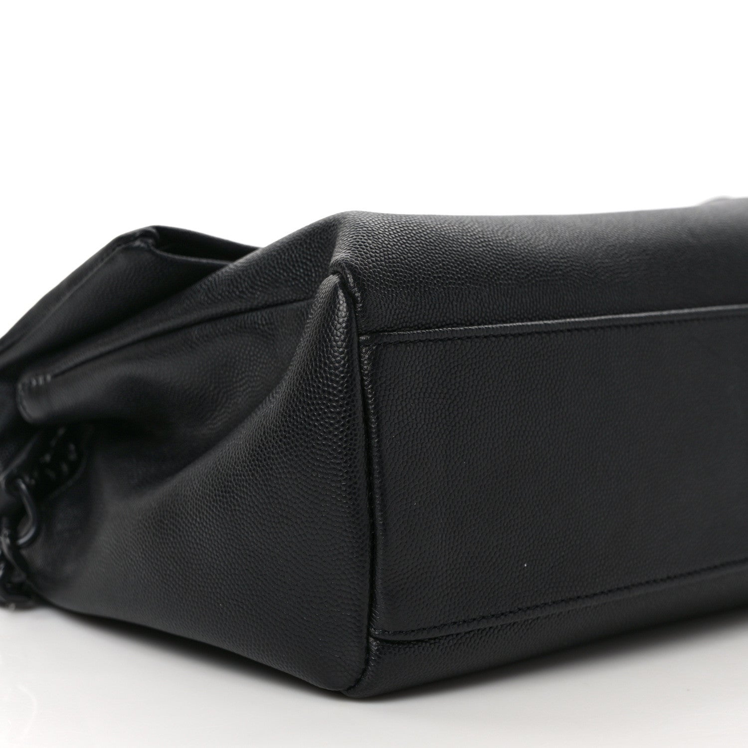 Saint Laurent Grain De Poudre Medium West Hollywood Monogram Fold-Over Black 7 of 8