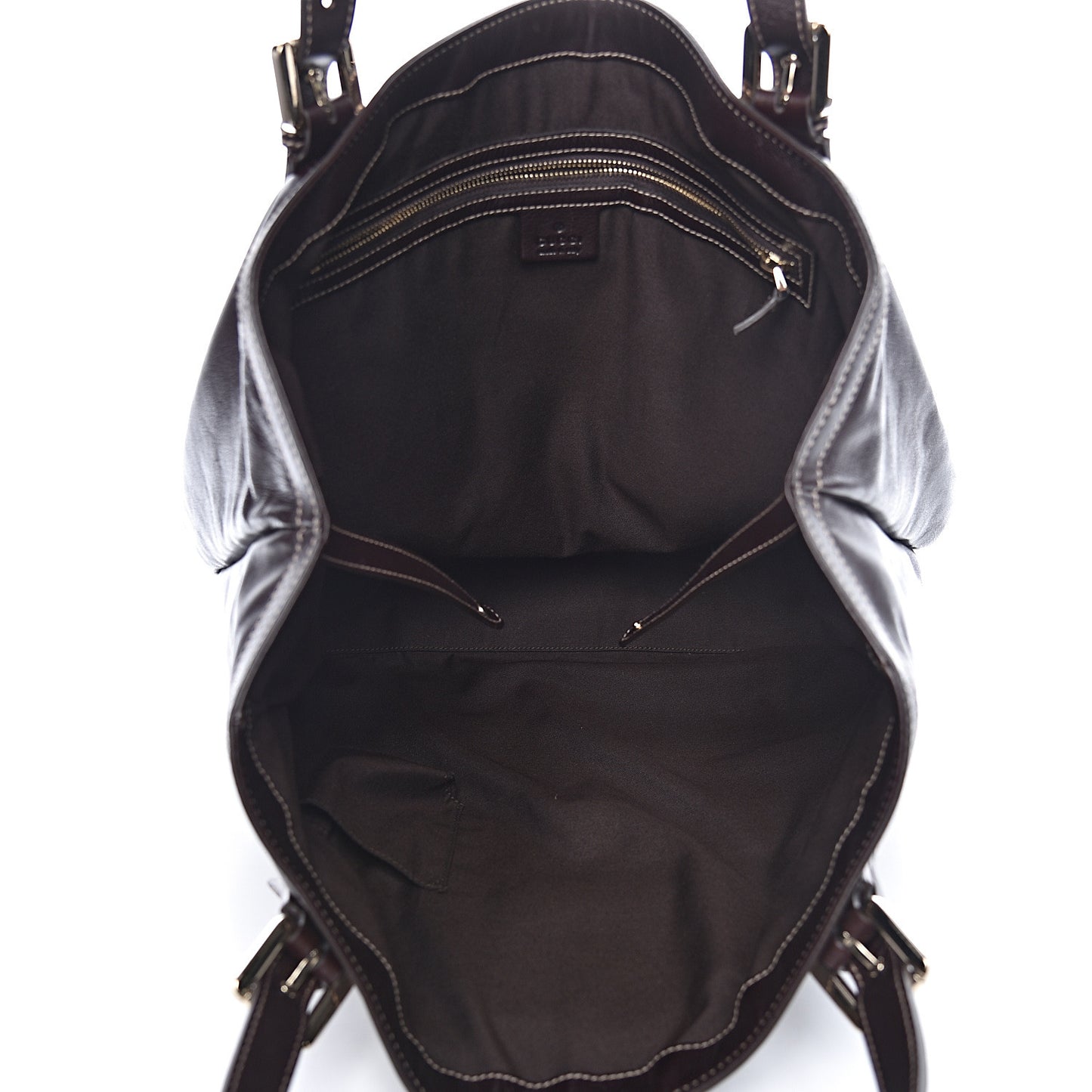 Calfskin Large Britt Shoulder Bag Dark Brown