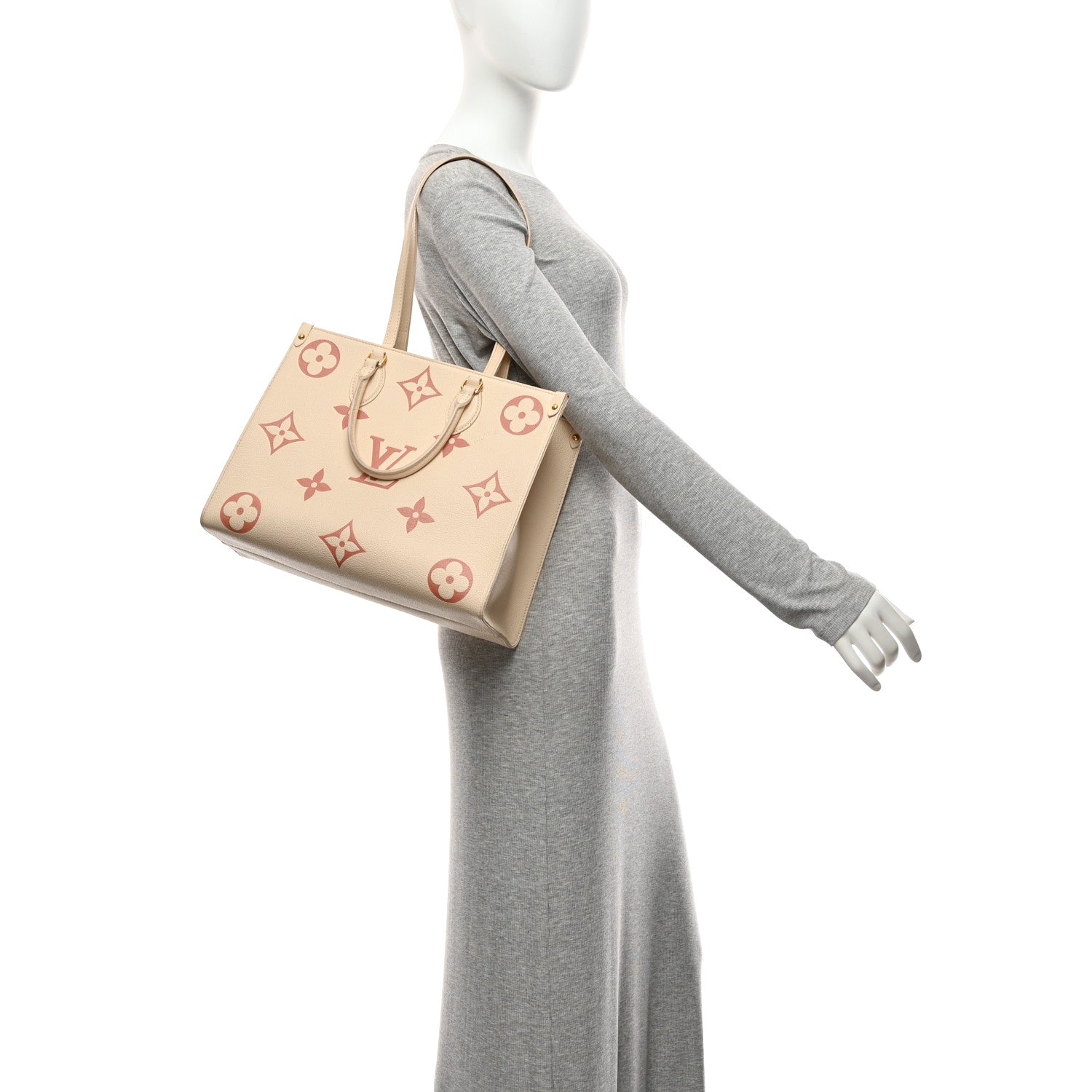 Louis Vuitton Empreinte Monogram Giant Onthego MM Creme Rose Trianon 2 of 9