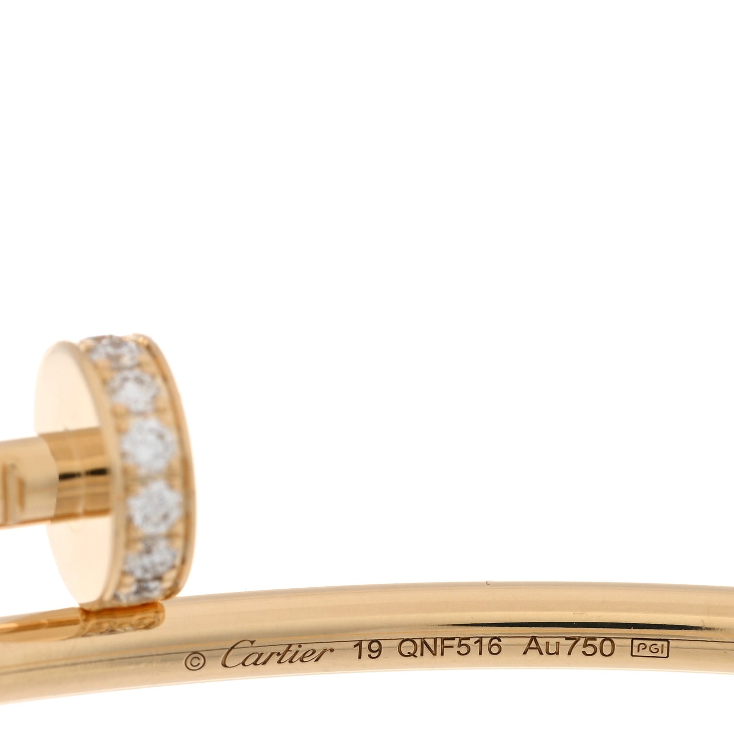 18K Yellow Gold Diamond Small Juste Un Clou Bracelet 19