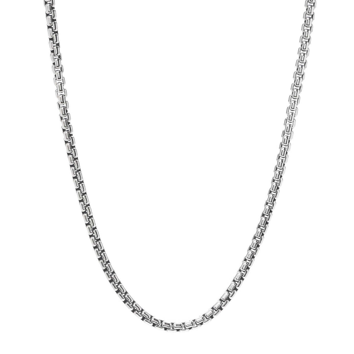 Sterling Silver 14K Yellow Gold 3.6mm Box Chain Necklace 18"