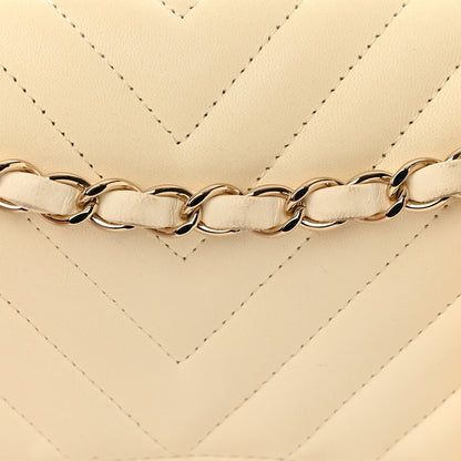 Chanel Lambskin Chevron Quilted Medium Double Flap Ivory 24 of 24