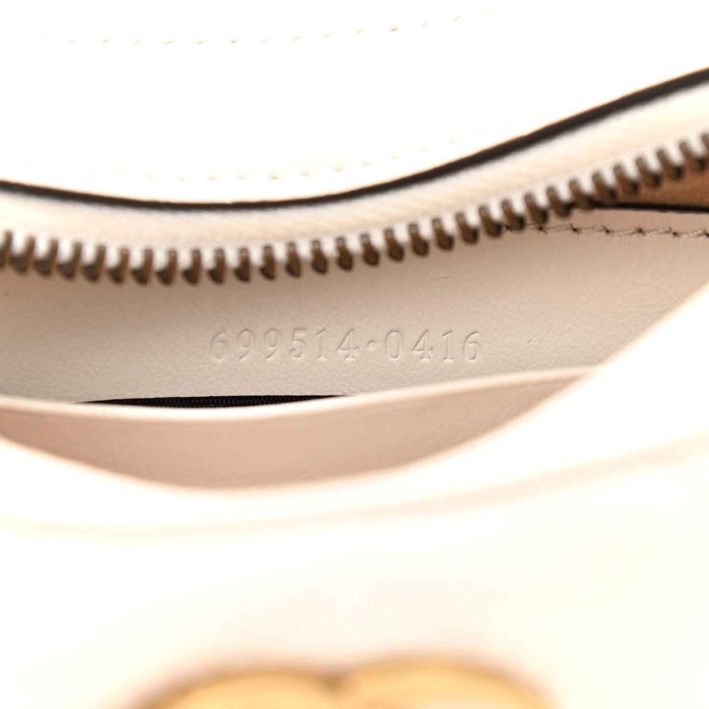 Calfskin Matelasse Chevron Mini GG Marmont Half Moon Hobo Mystic White