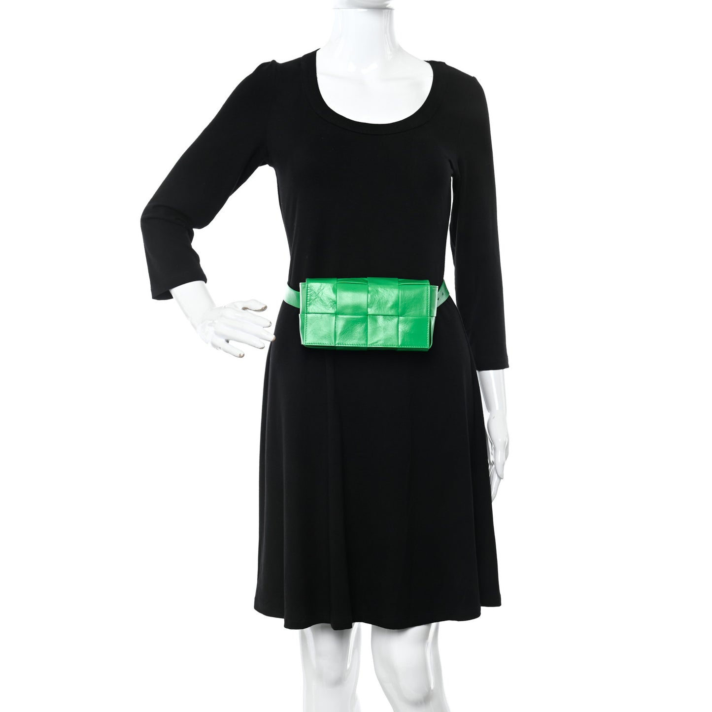 Paper Calfskin Intreccio Cassette Belt Bag Parakeet
