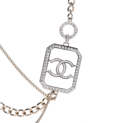 Chanel Crystal Chain CC Multi Strand Necklace Gold 5 of 6