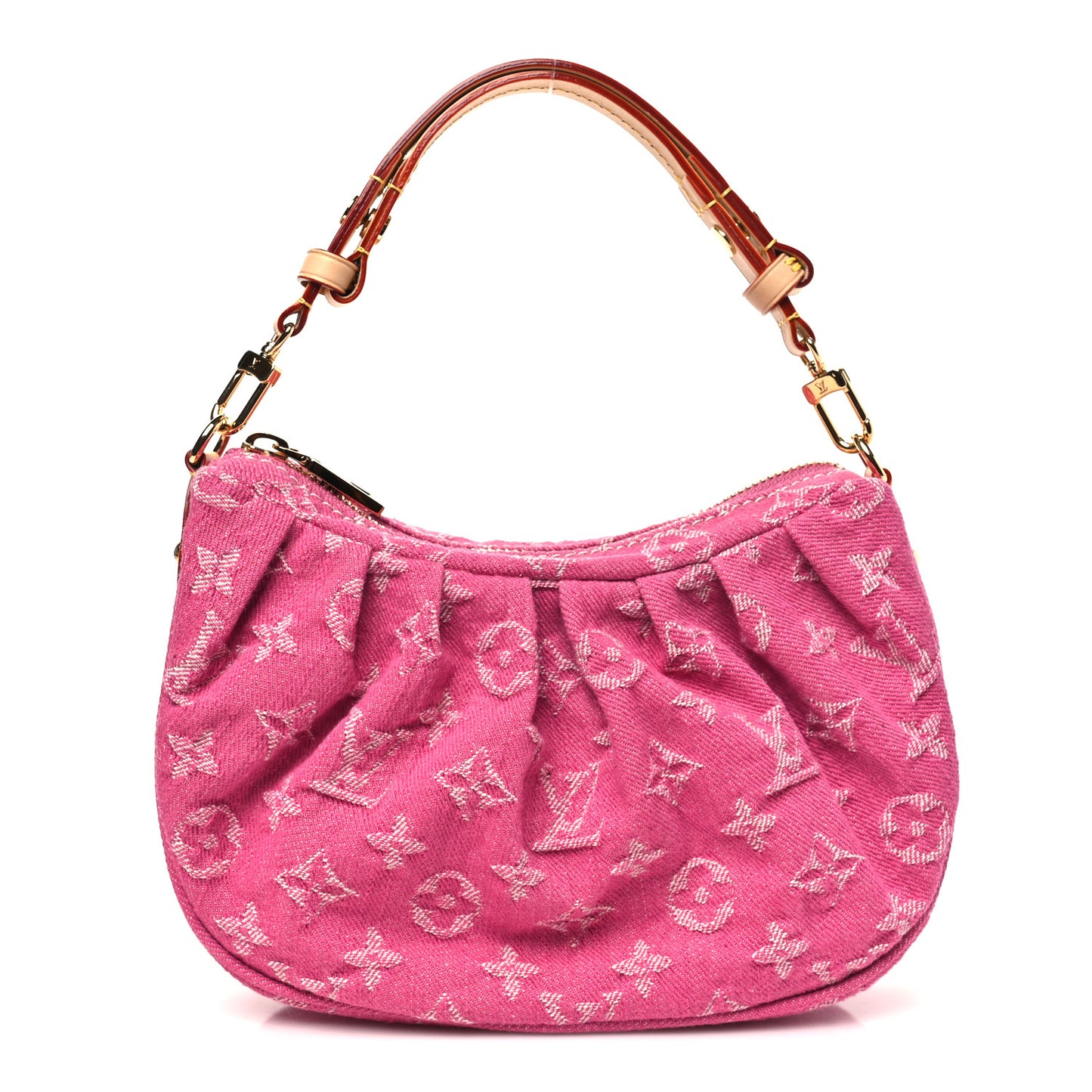 Monogram Denim Pochette Valley Fuchsia