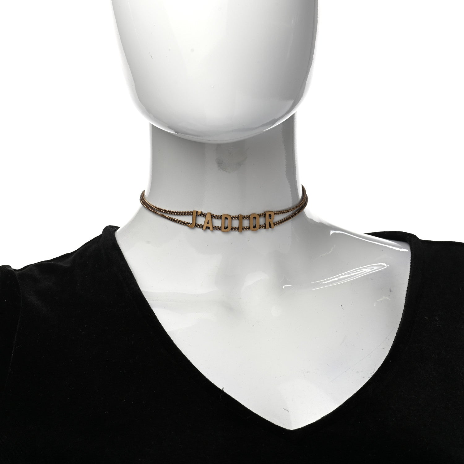 Christian Dior Metal J'Adior Choker Necklace Aged Gold 2 of 7