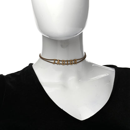 Christian Dior Metal J'Adior Choker Necklace Aged Gold 2 of 7