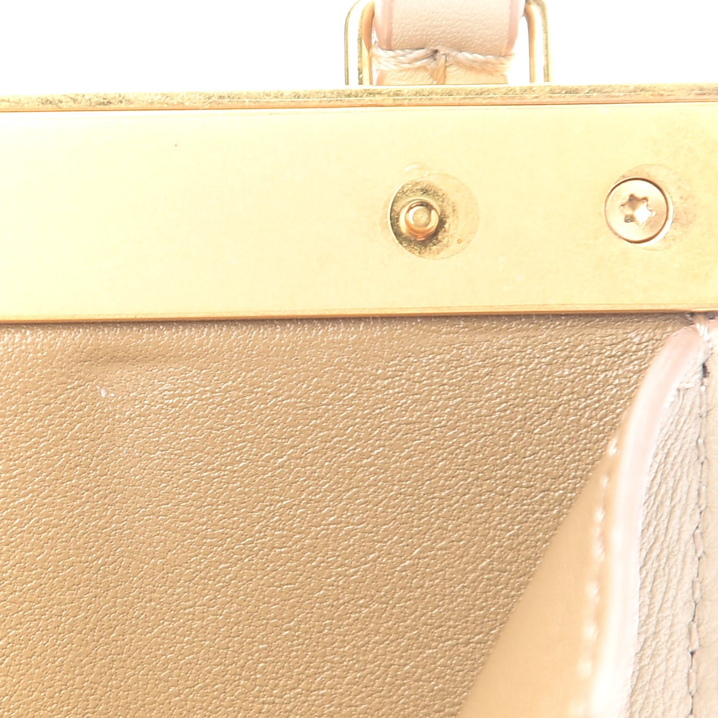Smooth Calfskin Mini Clasp Bag Beige