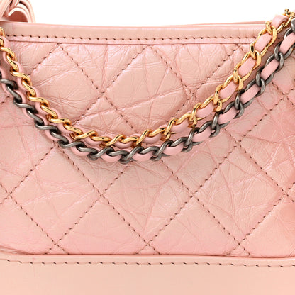 Chanel Iridescent Aged Calfskin Quilted Small Gabrielle Hobo Light Pink 8 of 10