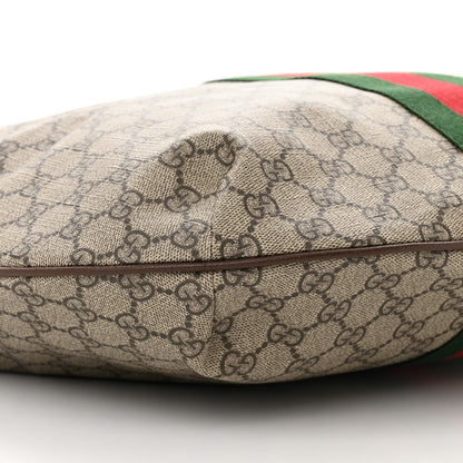 Gucci GG Supreme Monogram Web Ophidia Half Moon Hobo Brown 9 of 11