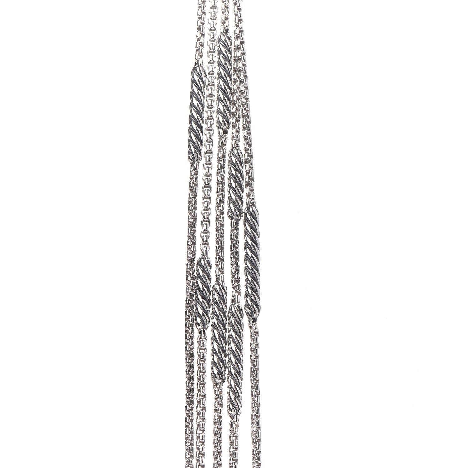 David Yurman Sterling Silver Willow Five-Row Chain Necklace 4 of 7