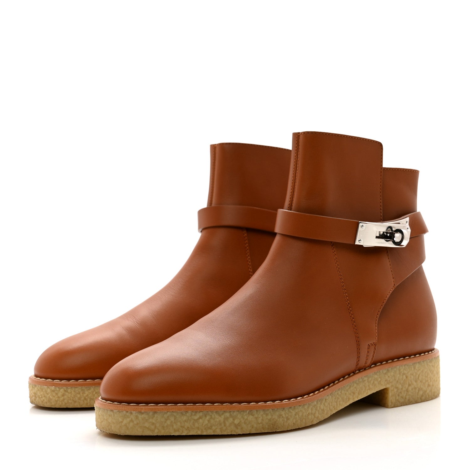 Hermes Heritage Calfskin Follow Ankle Boots 39 Naturel 3 of 9