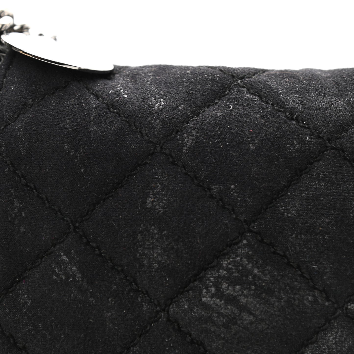 Shaggy Deer Quilted Falabella Shoulder Bag Black