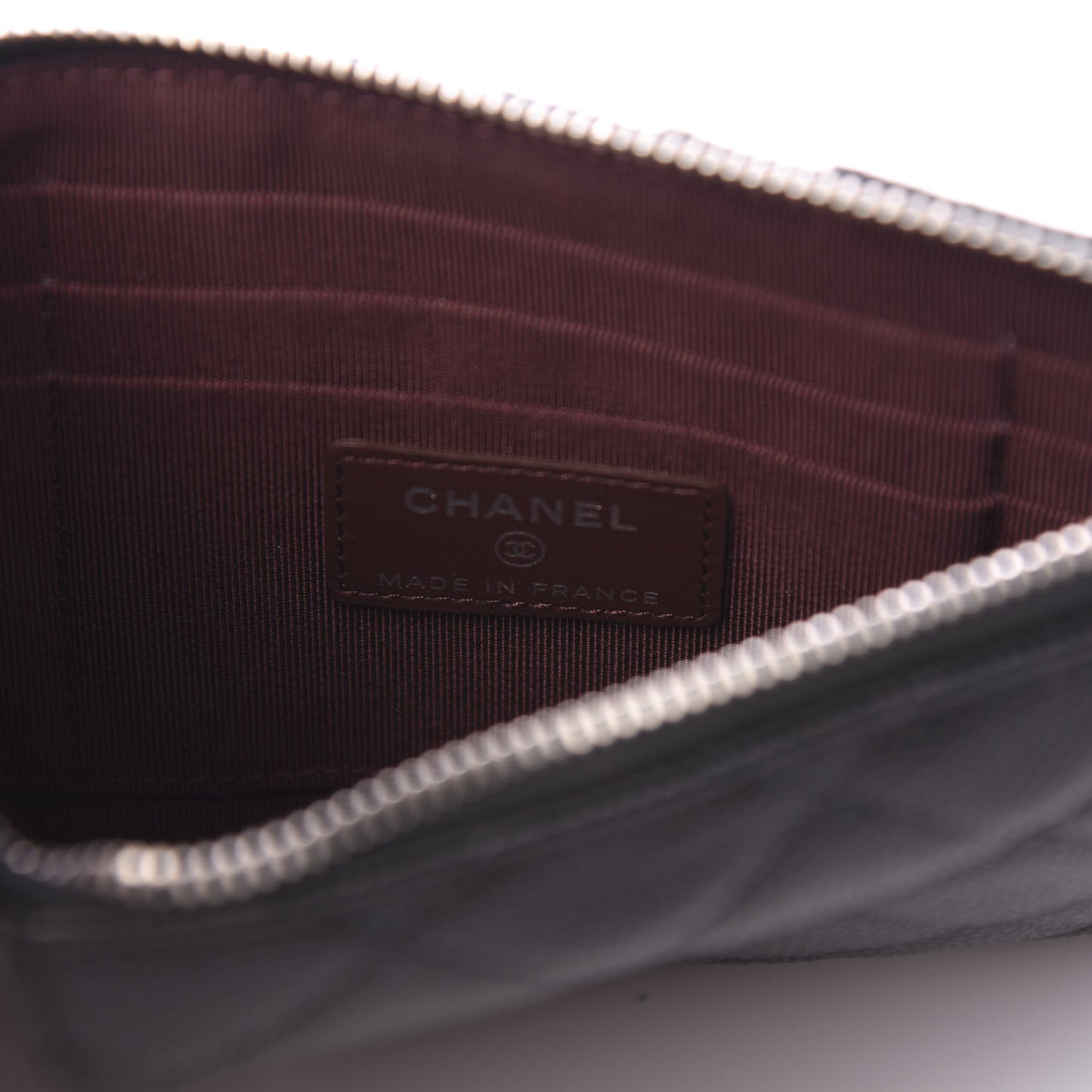 Caviar Quilted Classic Flat Wallet Pouch Black