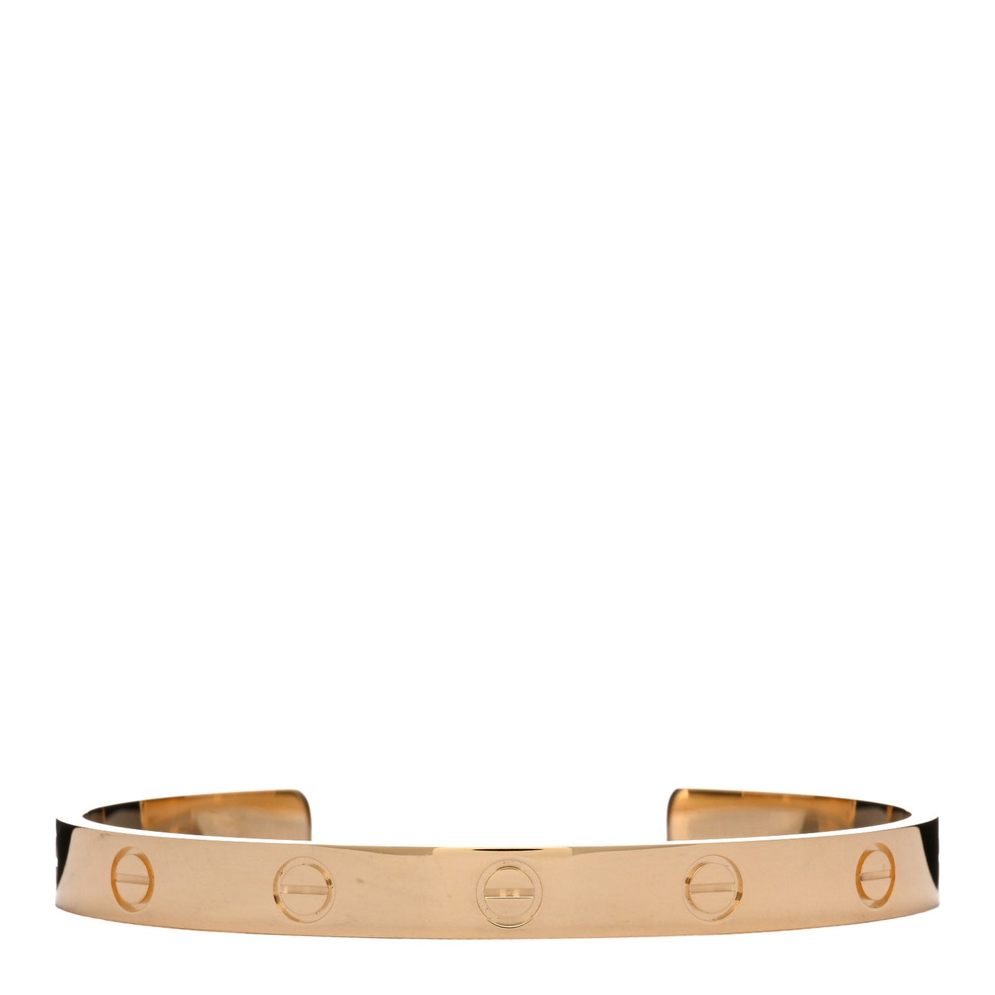 18K Yellow Gold LOVE Cuff Bracelet 17