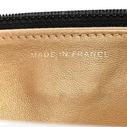 Chanel Lambskin Quilted CC Pearl Crush Wallet on Chain WOC Black 8 of 11