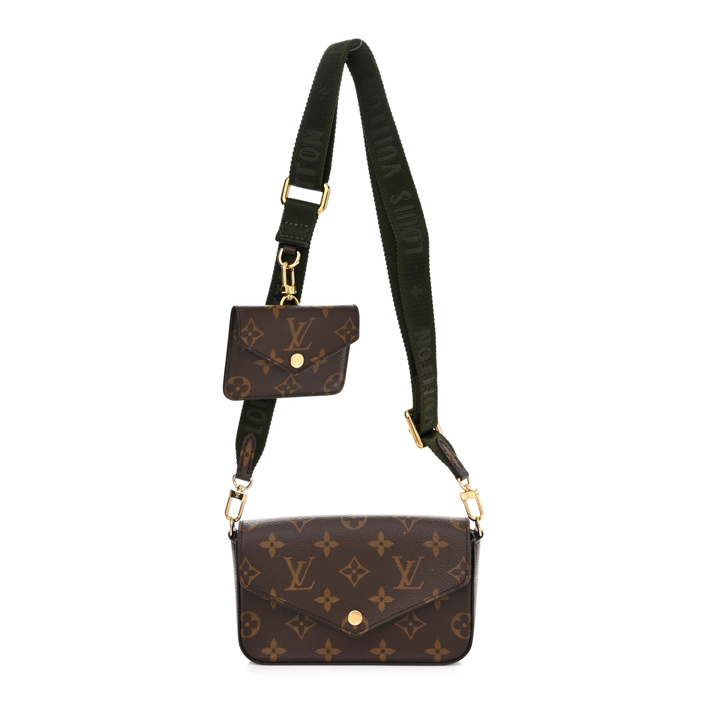 Monogram Felicie Strap & Go Kaki