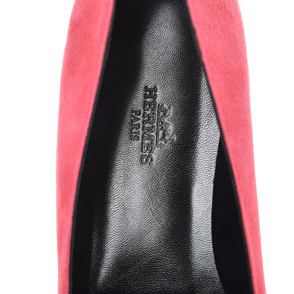 Hermes Velvet Goatskin Patent Epsom Nice Ballerina Flats 37.5 Fuchsia Black 7 of 8